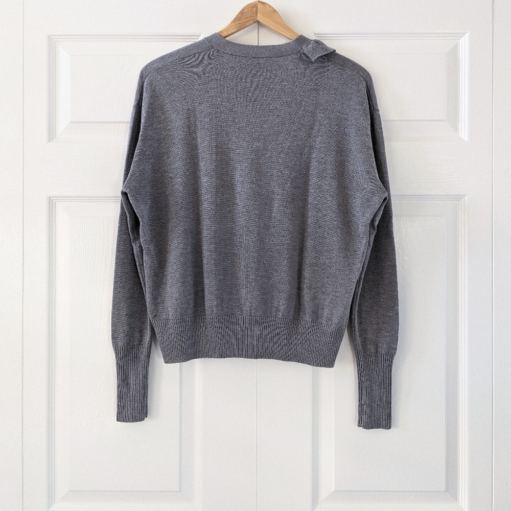 Cinq A Sept Tous Les Jours Gaetana Silk Cashmere Ruffle Trim Cardigan Sweater - Picture 5 of 13
